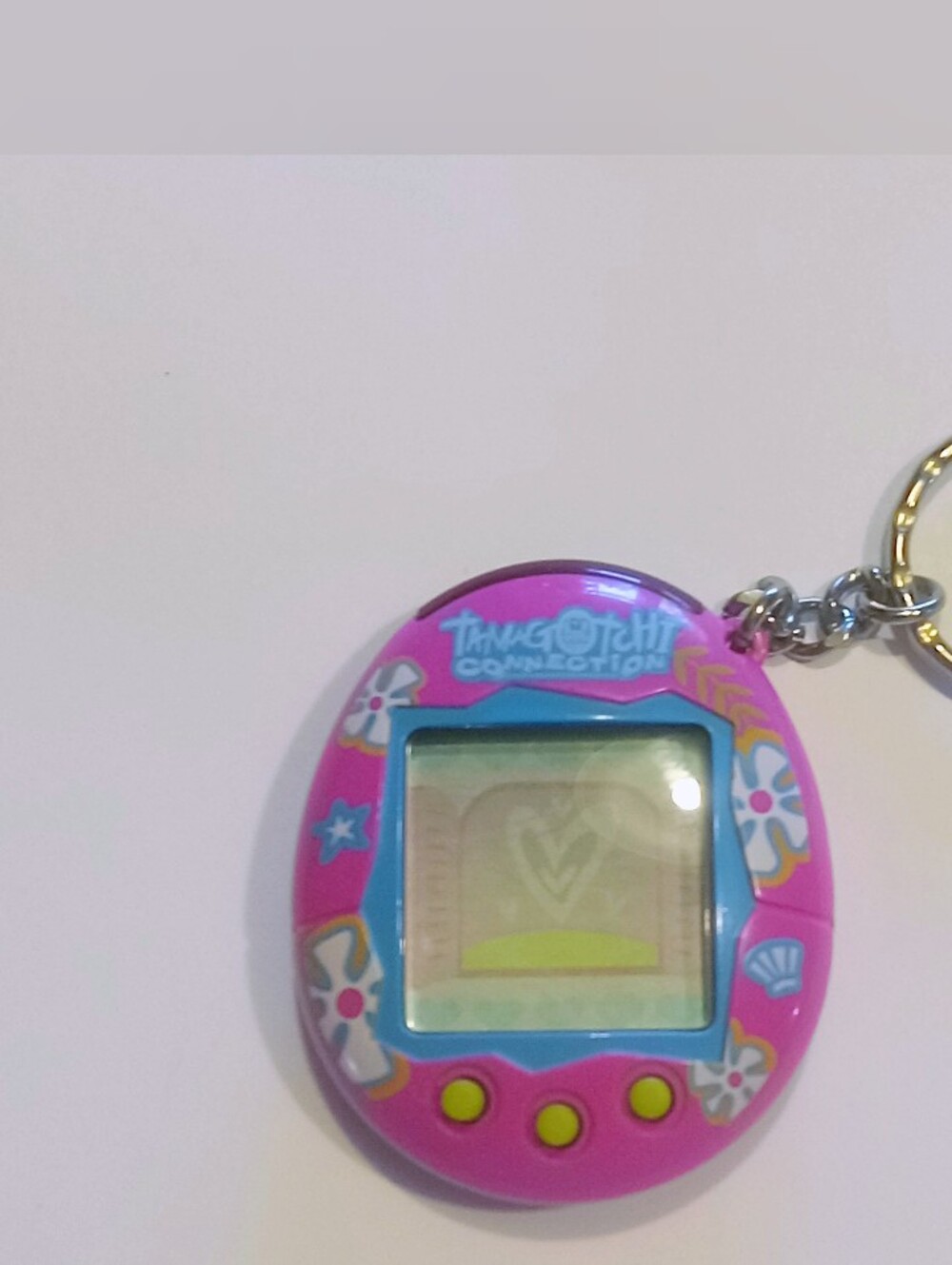 2004 Tamagotchi Connection V2 Pink Magenta & Hibiscus Flowers Tested NEW BATTERY